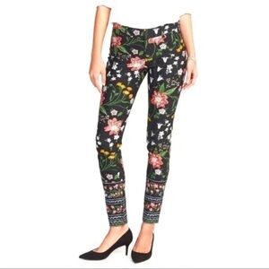 Old Navy Pixie Mid-Rise Skinny Leg Cotton Floral Jeans Size 10